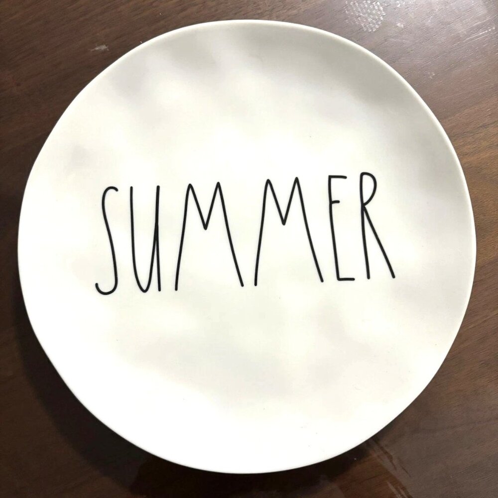 Rae Dunn SUMMER Artisan Collection Magenta Farmhouse 10" Dinner Plate Melamine
